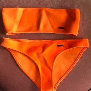 Orange Triangl Bathing Suit